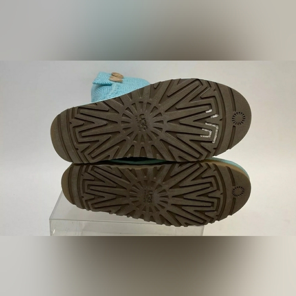 Ugg Women's Cardy Blue Knit Sweater Sock Boots - Size 8 - Picture 4 of 6